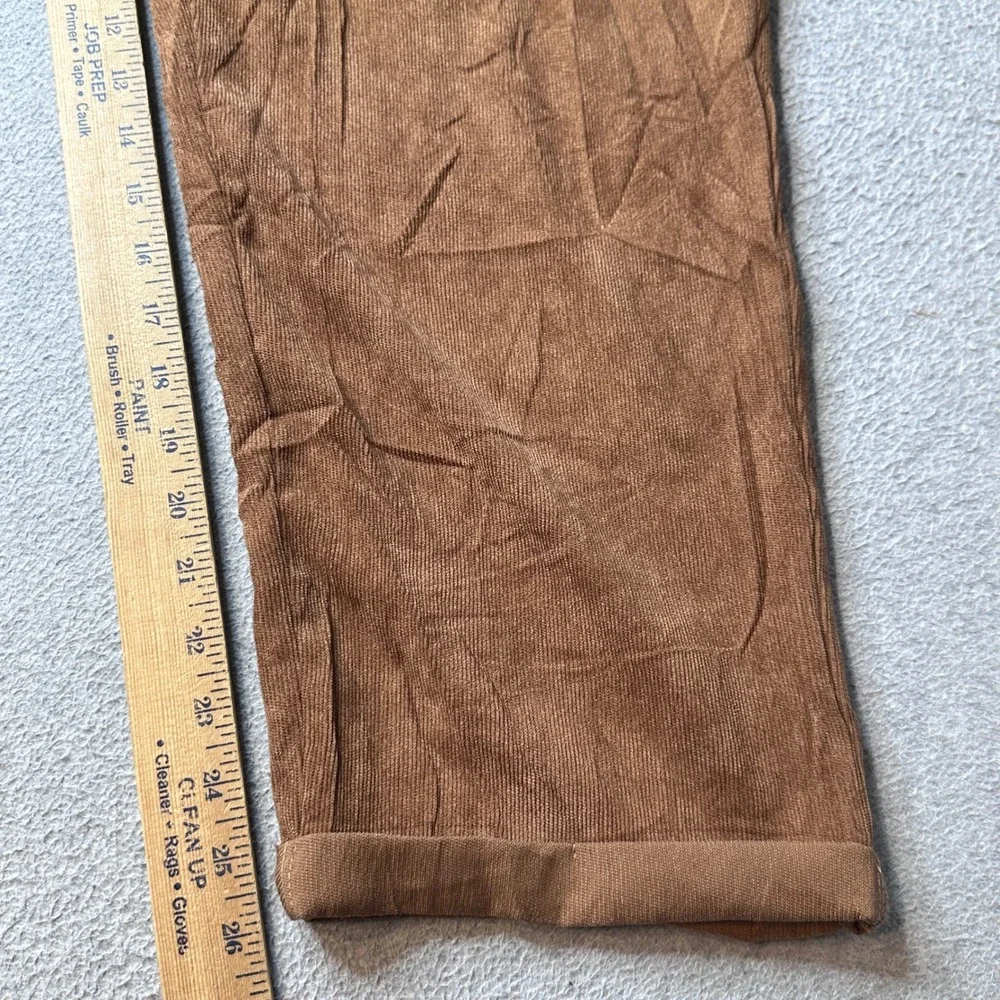 SHEIN Pants Mens 2XL Brown Corduroy Tapered Cuffed Straight Leg 6123371